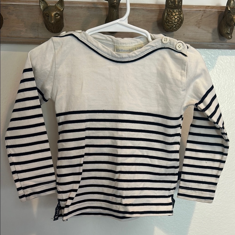 Kids Striped Long Sleeve Shirt - White and Black